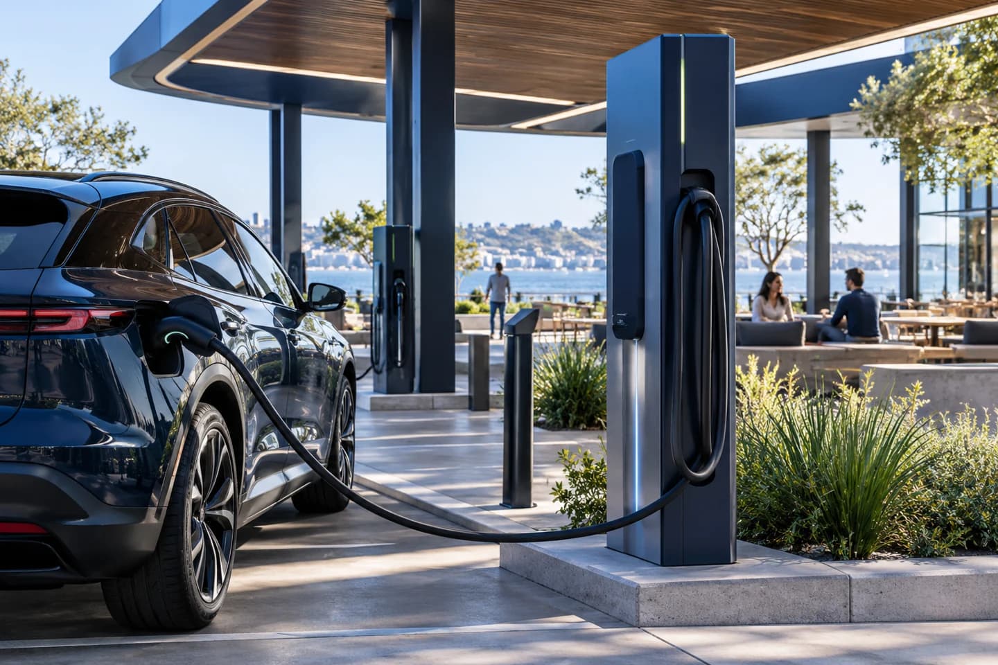 Modern charging equipment under a proposed Vexium energy canopy
