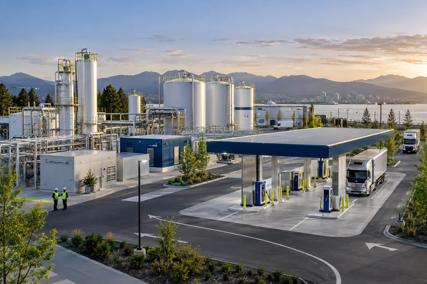 Integrated hydrogen production and storage at a proposed Vexium energy campus