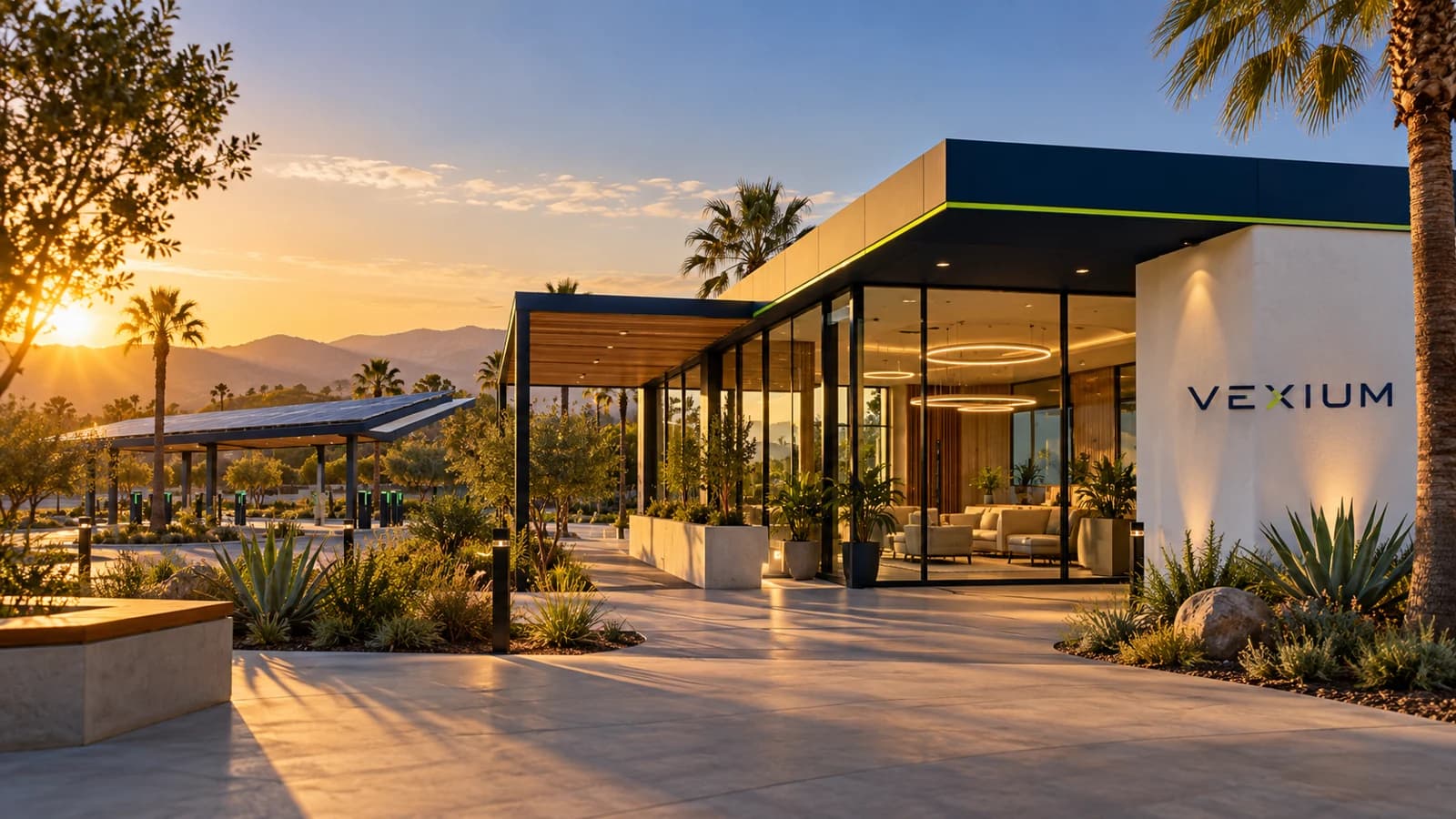 Community welcome pavilion at a proposed Vexium energy hub