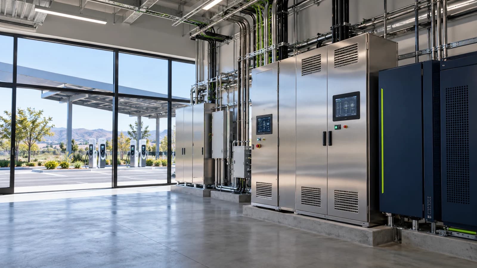 Energy control cabinets and equipment integration concept