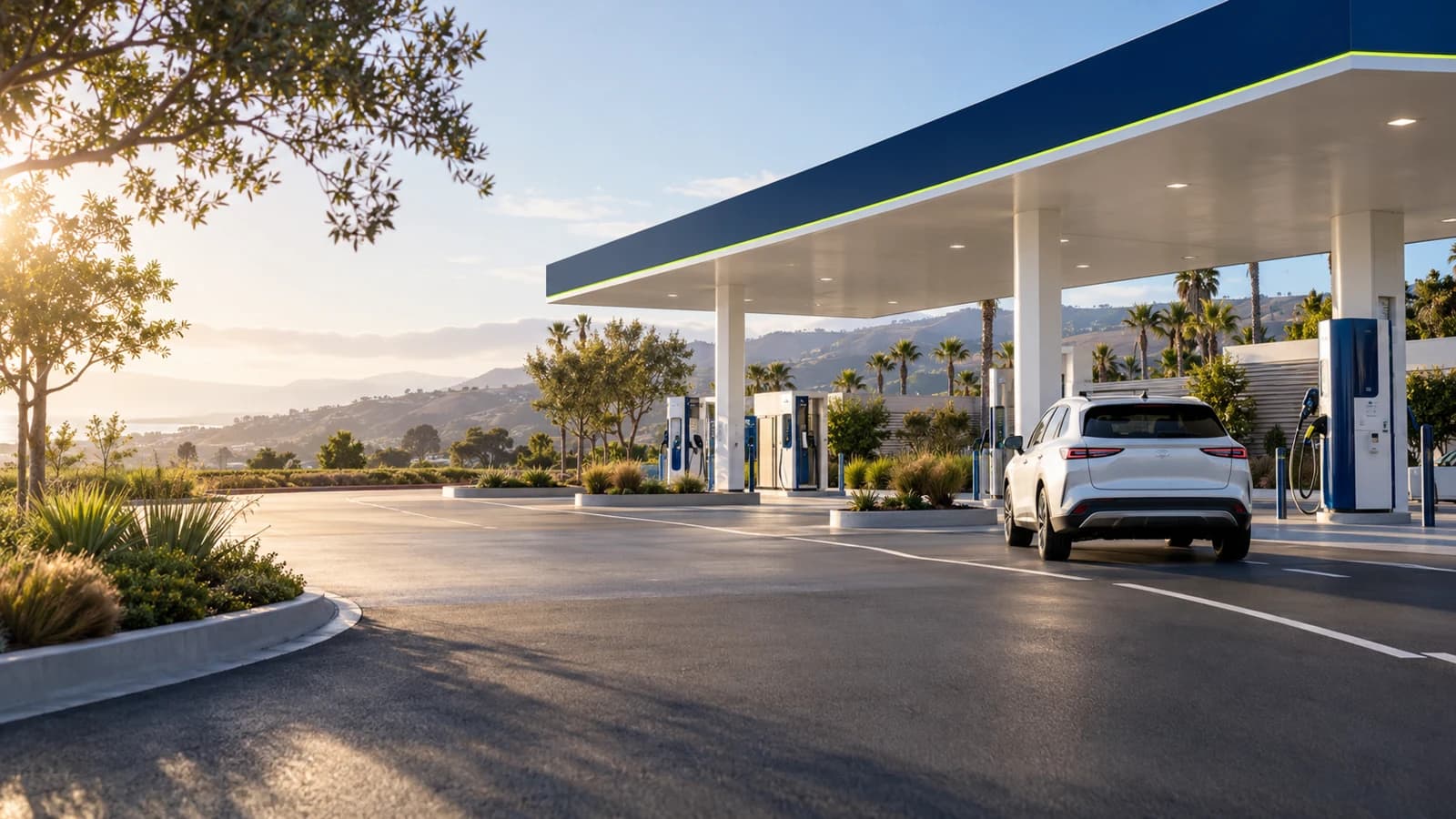 Driver arrival at a proposed hydrogen and electric energy hub